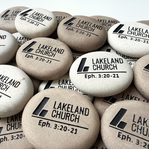 Neutral Engraved Rocks in Black,  2"-2.25"