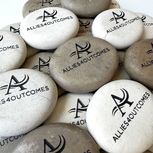 Neutral Engraved Rocks in Black, 2"-2.25"