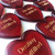 Red Cranberry Heart Shaped Glass Stones, 2"-2.25"