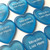 Light Blue Heart Shaped Glass Stones, 2"-2.25"