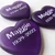 Purple Heart Shaped Glass Stones, 1.5"-1.75"