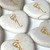 Small Cream Custom Heart Stones with Gold Ink , 1.5"-1.75"
