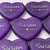 Purple Heart Shaped Glass Stones, 2"-2.25"