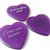 Purple Heart Shaped Glass Stones, 2"-2.25"