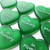Green Heart Shaped Glass Stones, 2"-2.25"