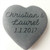 Gray Paperweight Heart Stone with Black Ink (Multiple Sizes)