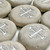 Custom Engraved Tan Unpolished Rocks with White, 2"-2.25"