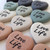 Small Custom Heart Stones in Assorted Colors , 1.5"-1.75" with Black Ink