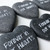 Small Gray Custom Heart Stones with White Ink , 1.5"-1.75"