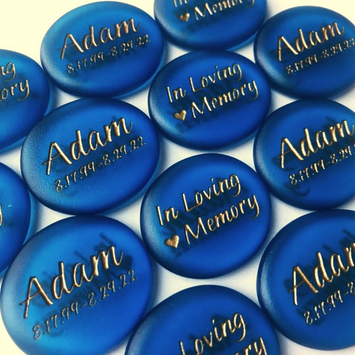 Sea Glass Stones in Beautiful Deep Blue