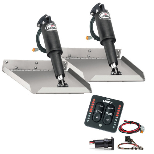 Lenco 9" x 9" Edgemount Trim Tab Kit w\/LED Indicator Switch Kit 12V [TT9X9EI]