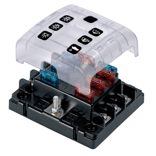 BEP ATC Six Way Fuse Holder & Screw Terminals w\/Cover & Link [ATC-6W]