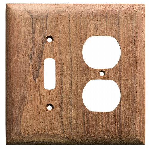 Whitecap Teak Toggle Switch\/Duplex\/Receptacle Cover Plate [60178]