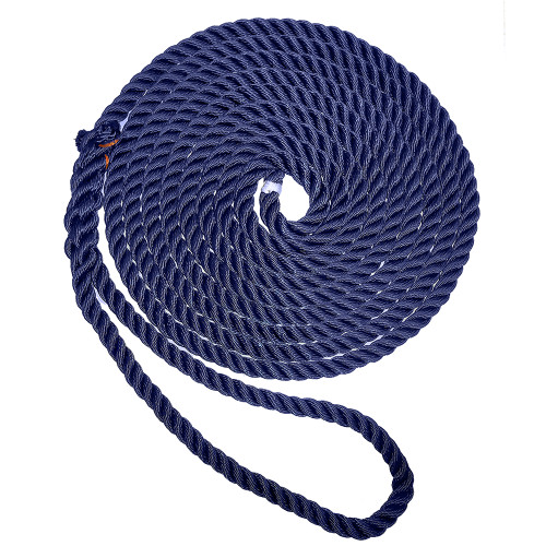 New England Ropes 3\/8" X 25 Premium Nylon 3 Strand Dock Line - Navy Blue [C6053-12-00025]