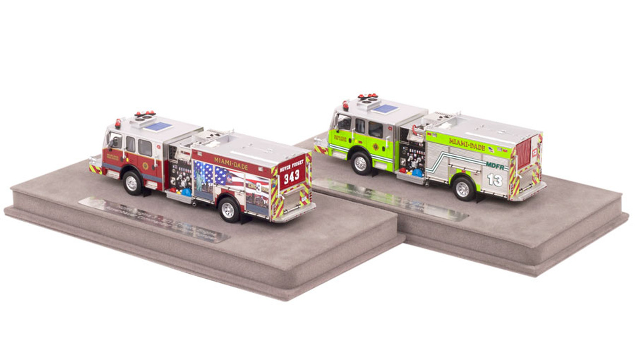 Fire Replicas Miami Dade Fire Rescue Rosenbauer Engine 2 Piece Set