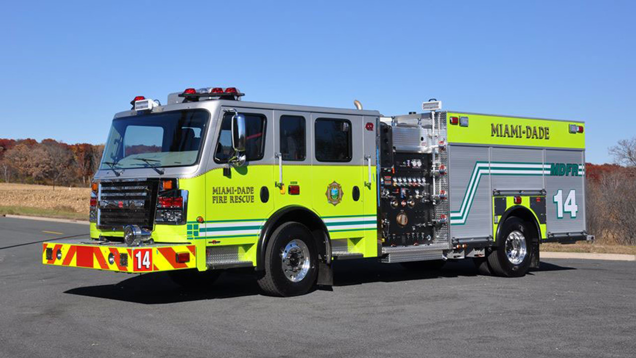 Fire Replicas Miami Dade Fire Rescue Rosenbauer Engine Scale Model