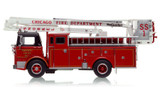 1:50 scale model of Chicago 1967 Mack MB/Pierce/Pitman 50' Snorkel Squad 1 - Late Edition