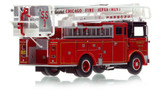 1:50 scale model of Chicago 1967 Mack MB/Pierce/Pitman 50' Snorkel Squad 1 - Late Edition