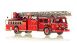 1:50 scale museum grade model of FDNY Ladder 2 - 1972 Seagrave Phone Booth 100' Ladder