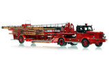 1:50 scale model of Chicago Fire Department 1954 FWD 85' Tractor Drawn Aerial