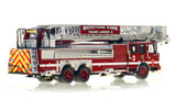 1:50 scale model of Boston Fire Department E-One Tower Ladder 3