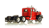 1:50 scale model of a 1954 Autocar DC-100T Tandem Axle Integral Sleeper - Red over Black