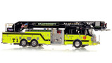 1:50 scale model of Massport Truck 1 Rosenbauer 101' Cobra Aerial Platform