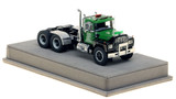 1:50 scale model of Mack® R Tandem Axle Tractor - Green over Black with Black Fenders