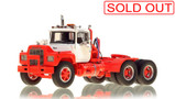 1:50 scale model of Mack® R Tandem Axle Tractor - White over Red