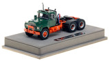 1:50 scale model of Mack® R Tandem Axle Tractor - Green over Orange