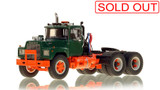 1:50 scale model of Mack® R Tandem Axle Tractor - Green over Orange