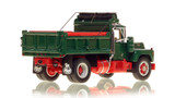 1:50 scale model of Mack® R Single Axle Dump Truck - Green over Red