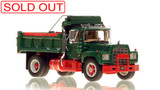 1:50 scale model of Mack® R Single Axle Dump Truck - Green over Red