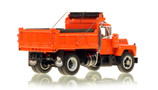 1:50 scale model of Mack® R Single Axle Dump Truck - Orange over Black