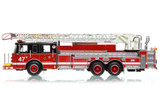 1:50 scale model of Chicago Fire Department 2000 Pierce Dash 100' Aerial - Truck 47