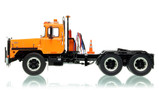 1:50 scale model of Mack DM 800 Tandem Axle Tractor - Orange over Black