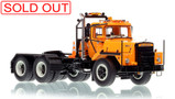 1:50 scale model of Mack DM 800 Tandem Axle Tractor - Orange over Black