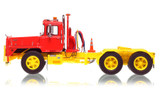 1:50 scale model of Mack DM 800 Tandem Axle Tractor - Red over Yellow