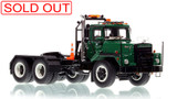 1:50 scale model of Mack DM 800 Tandem Axle Tractor - Green over Black
