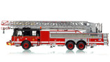 1:50 scale model of Chicago Fire Department 2019 E-One 137' Rear Mount - Aerial Tower 8