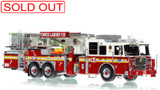 1:50 scale model of FDNY 2010 Seagrave Marauder II 75' Tower Ladder 135 - Queens