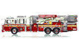 1:50 scale model of FDNY 2010 Seagrave Marauder II 75' Tower Ladder 135 - Queens