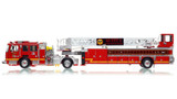 1:50 scale model of Los Angeles County Fire Department 2016 KME AerialCat 100' Quint 3
