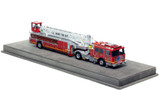 1:50 scale model of Los Angeles County Fire Department 2016 KME AerialCat 100' Quint 15