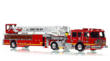 1:50 scale model of Los Angeles County Fire Department 2017 KME AerialCat 100' Quint 51