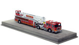 1:50 scale model of Los Angeles County Fire Department 2014 KME AerialCat 100' Quint 64