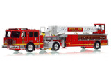 1:50 scale model of Los Angeles County Fire Department 2014 KME AerialCat 100' Quint 64