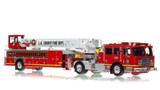 1:50 scale model of Los Angeles County Fire Department 2013 KME AerialCat 100' Quint 185