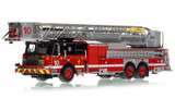 1:50 scale model of Chicago Fire Department 2019 E-One Cyclone II Tower Ladder 10