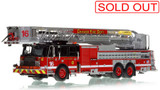1:50 scale model of Chicago Fire Department 2016 E-One Cyclone II Tower Ladder 16